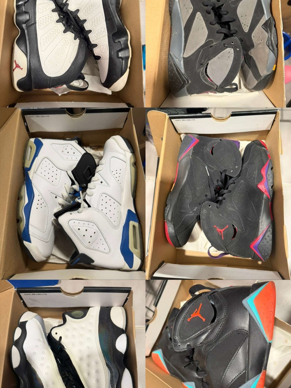 Jordan Kids' Retro Basketball Shoes - Black/White/Gray/Blue Options
